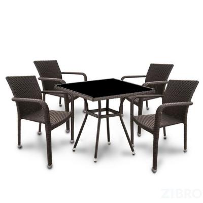 Комплект мебели из иск. ротанга T283BNS-W51/A2001B-W53 Brown (4+1)