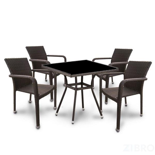 Комплект мебели из иск. ротанга T283BNS-W51/A2001B-W53 Brown (4+1)