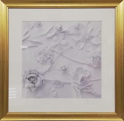 89VOR-FLOWER2 Постер "Лютики" 50*50 см, багет золотой