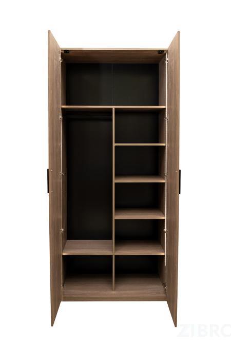 GD-10013/2-3 Шкаф Alto двухд c полками, цвет дуб Урбан Кофейный, фасад глухой 100*57*228.5см