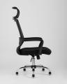 Компьютерное кресло TopChairs Style офисное черное в обивке с сеткой, регулировка по высоте и механизм качания Top G
