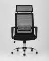 Компьютерное кресло TopChairs Style офисное черное в обивке с сеткой, регулировка по высоте и механизм качания Top G