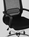 Компьютерное кресло TopChairs Style офисное черное в обивке с сеткой, регулировка по высоте и механизм качания Top G