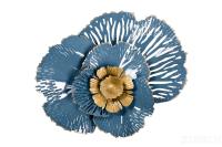 37SM-0844 Декор настенный"Цветок"золотисто-голубой 38,1*50,8*8,3