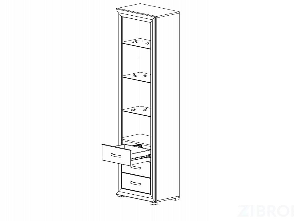 Шкаф-витрина Мальта B136-REG1W3S лиственница сибирская, орех лион BRW_70002603