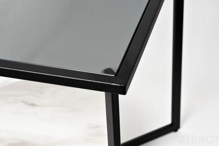 Столик журнальный квадратный с темным стеклом