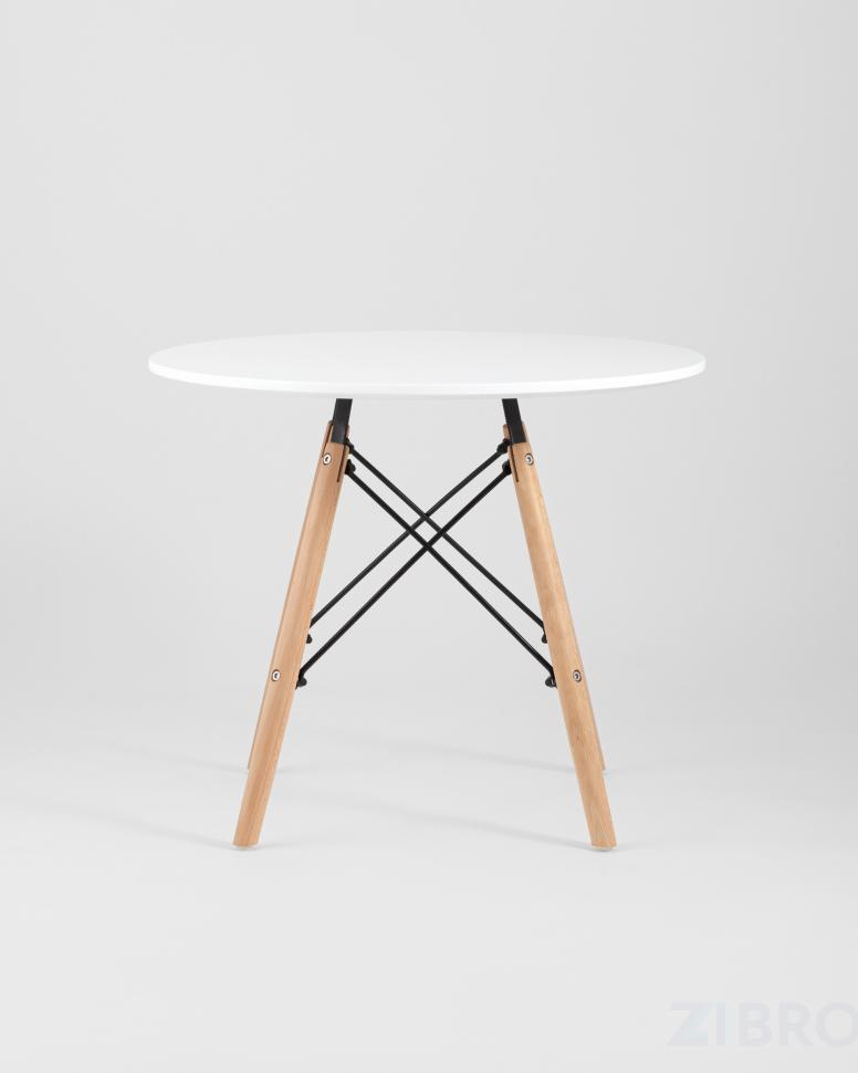 Стол Eames DSW детский белый, ножки массив бука