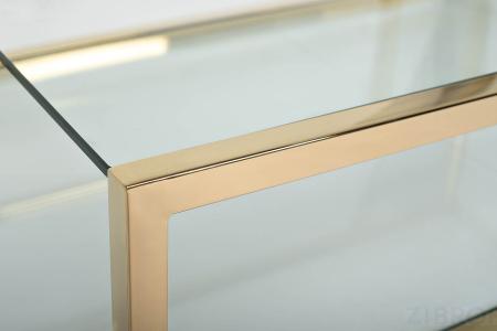 Стол журнальный со стеклянной столешницей (цвет золото)