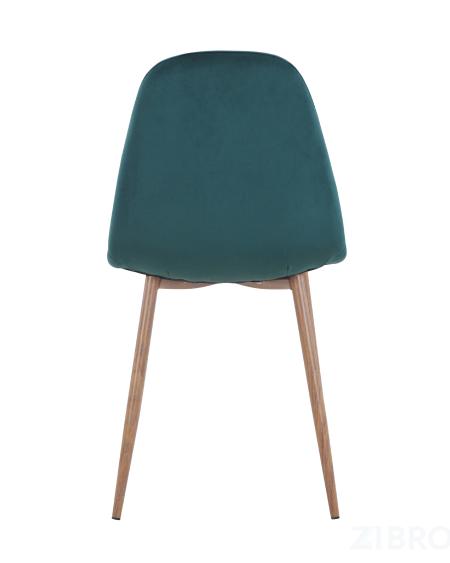 стол Освальд стеклянный, стулья Валенсия велюр темно-зеленые
