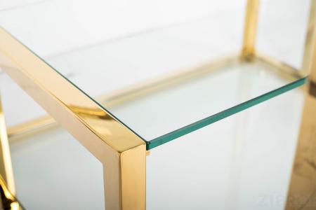 Столик журнальный со стеклянной столешницей (цвет золото)