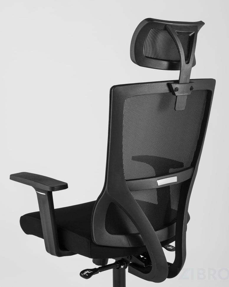 Компьютерное кресло для руководителя TopChairs Local офисное черное обивка сетка ткань крестовина пластик