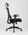 Компьютерное кресло для руководителя TopChairs Local офисное черное обивка сетка ткань крестовина пластик