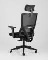 Компьютерное кресло для руководителя TopChairs Local офисное черное обивка сетка ткань крестовина пластик