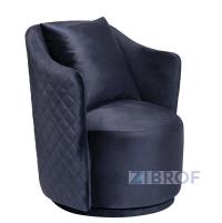 Кресло Verona Basic вращающееся велюровое темно-синее