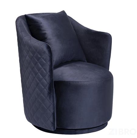 Кресло Verona Basic вращающееся велюровое темно-синее