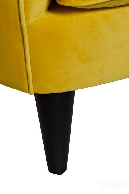 Кресло велюровое желтое
