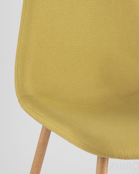 стол Освальд стеклянный, стулья Валенсия желтые