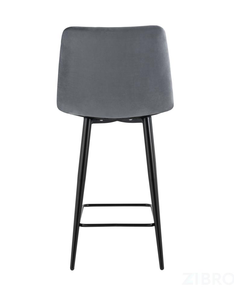 Стул полубарный Джанго велюр тёмно-серый ножки металл высота сиденья 60 см