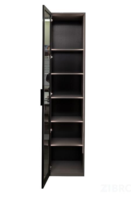 GD-10014-6 Шкаф Alto пенал c полками,цвет серый Кобальт, дверце стекло(тонир) 50*57*228.5см