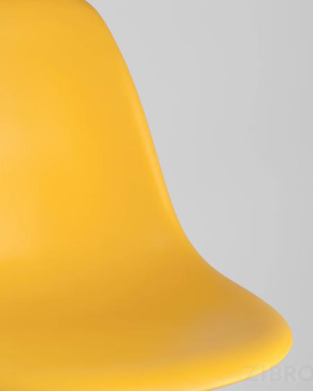 Стул DSW желтый, литой полипропилен, стальной каркас, массив бука