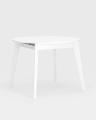 Обеденная группа стол Rondo раскладной 100-135*100 см белый, 4 кресла Eames пэчворк черно-белые