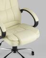 Компьютерное кресло TopChairs Atlant офисное бежевое обивка экокожа, механизм качания Top Gun