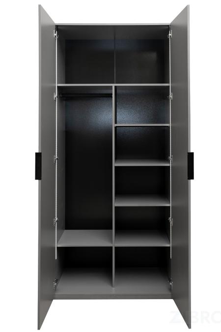 GD-10013/2-6 Шкаф Alto двухд с полками, цвет серый Кобальт, фасад глухой 100*57*228.5см