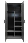 GD-10013/2-6 Шкаф Alto двухд с полками, цвет серый Кобальт, фасад глухой 100*57*228.5см