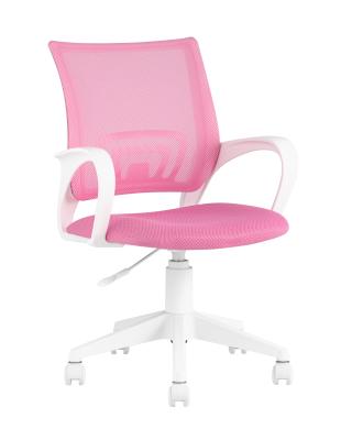 Кресло компьютерное офисное TopChairs ST-BASIC-W розовый крестовина пластик белый