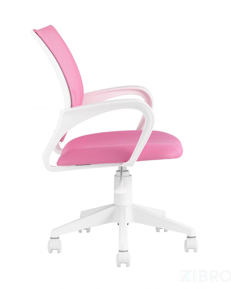 Кресло компьютерное офисное TopChairs ST-BASIC-W розовый крестовина пластик белый