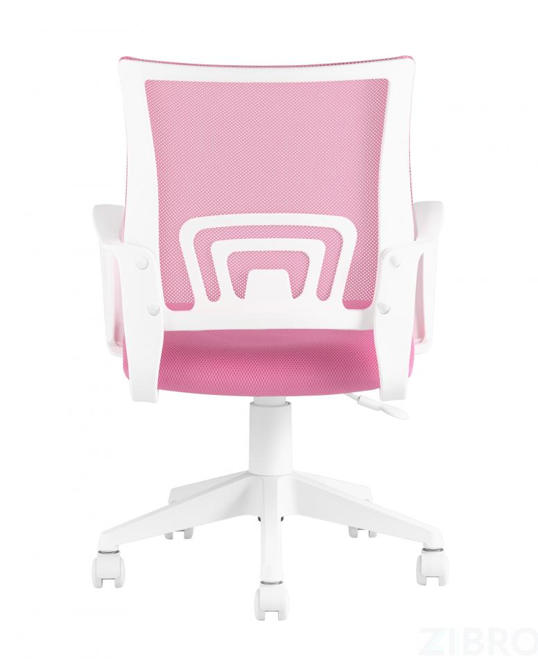 Кресло компьютерное офисное TopChairs ST-BASIC-W розовый крестовина пластик белый