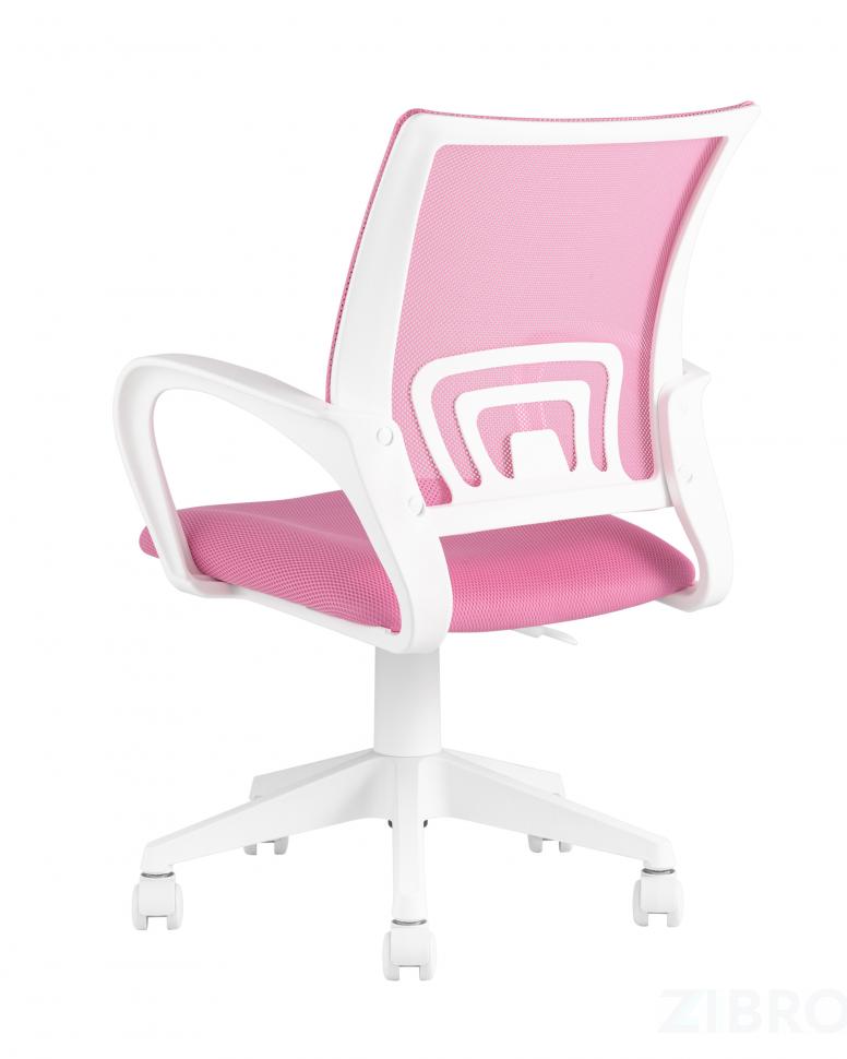 Кресло компьютерное офисное TopChairs ST-BASIC-W розовый крестовина пластик белый