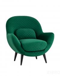 Кресло Карл велюр тёмно-зелёный